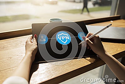 VPN. Virtual private network. Security encrypted connection. Anonymous internet using. Stock Photo