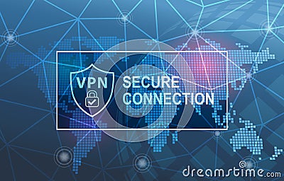 VPN Virtual Private Network Technology Secure Connection Cyber Security Background Stock Photo