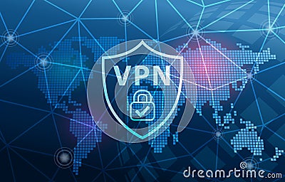 VPN Virtual Private Network Technology Secure Connection Cyber Security Background Stock Photo