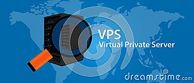 VPS Virtual private server web hosting services infrasctructure technology Vector Illustration