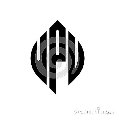 VPU circle letter logo design with circle and ellipse shape. VPU ellipse letters with typographic style. The three initials form a Vector Illustration