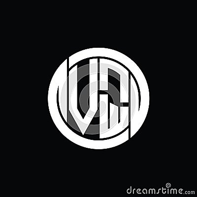 VQ Logo monogram shield inside circle shape vector images design template Vector Illustration