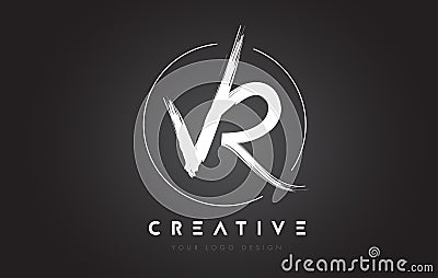 VR Brush Letter Logo Design. Artistic Handwritten Letters Logo C Vector Illustration