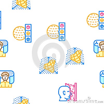 Vr Designer Occupation Vector Seamless Pattern Stock Photo