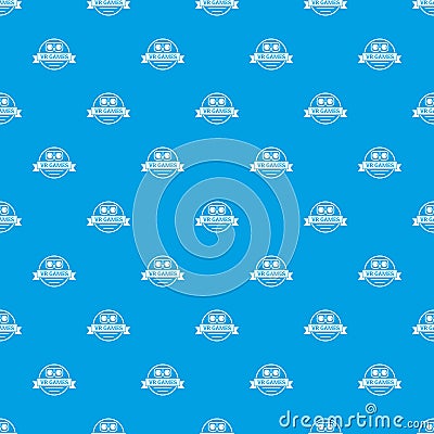 Vr gamer pattern vector seamless blue Vector Illustration