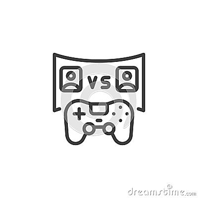 VR Gaming Competition line icon Vector Illustration
