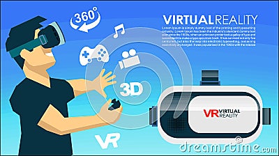 VR glasses 3d virtual reality icons Stock Photo