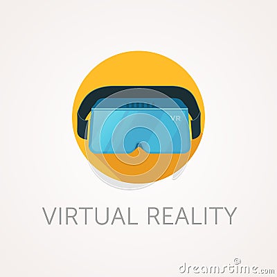 VR headset icon. Virtual reality glass. Flat style design. Vector Illustration
