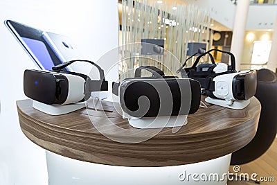 VR headsets, virtual reality sets, VR glasses Stock Photo