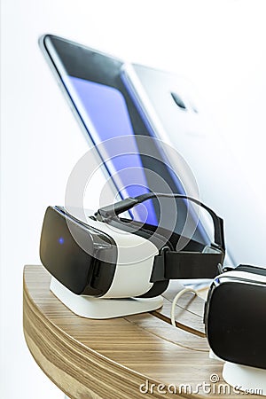 VR headsets, virtual reality sets, VR glasses Stock Photo