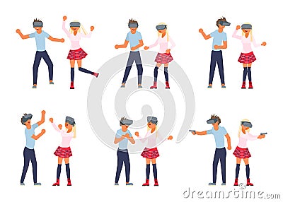 Vr User Character Set Vector Illustration