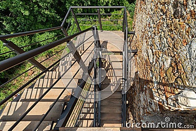 Vrdnik Tower serbian: Vrdnicka kula is a ruined medievil tower on Fruska Gora. Stock Photo