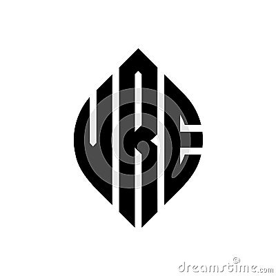 VRE circle letter logo design with circle and ellipse shape. VRE ellipse letters with typographic style. The three initials form a Vector Illustration