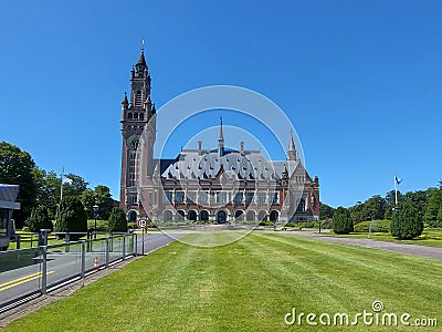 Vredespaleis or Peace palace in the Hague Editorial Stock Photo