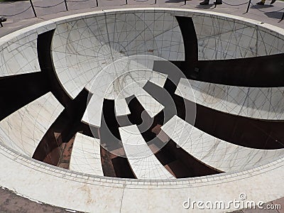 Vrihat Samrat Yantra, the world's largest sundial at Jantar Mantar in Jaipur. A UNESCO world heritage site in India Editorial Stock Photo