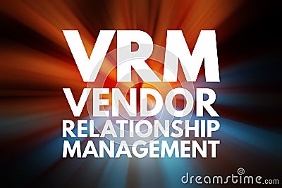VRM - Vendor Relationship Management acronym, business concept background Stock Photo