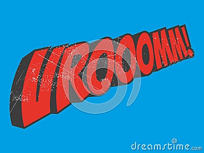 Vroom cartoon sound Vector Illustration