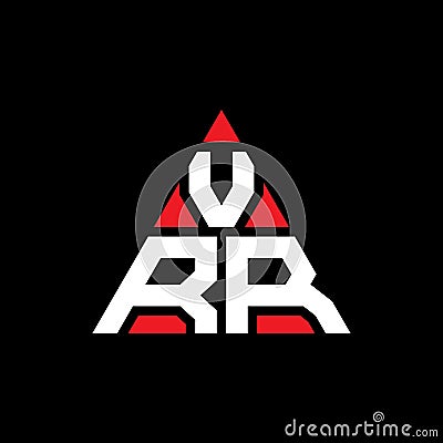VRR triangle letter logo design with triangle shape. VRR triangle logo design monogram. VRR triangle vector logo template with red Vector Illustration