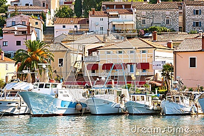 VRSAR, CROATIA - August 11th, 2019: Summer morning in marina in the town of Adriatic sea Editorial Stock Photo