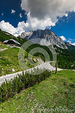 Vrsic Pass in Julian Alps, Slovenia Stock Photo