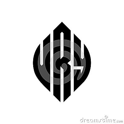 VRY circle letter logo design with circle and ellipse shape. VRY ellipse letters with typographic style. The three initials form a Vector Illustration