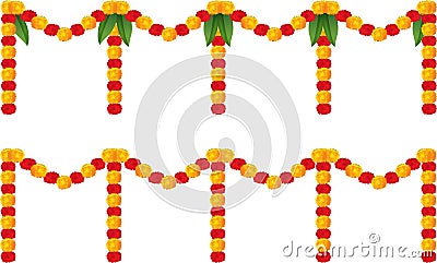 Happy festival with Floral garland decoration toran Vector Illustration