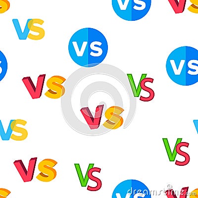 VS Abbreviation, Versus Vector Seamless Pattern Vector Illustration