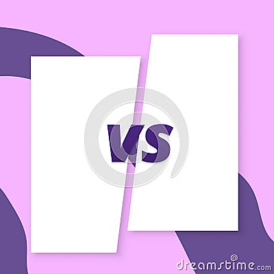 VS banner. Versus screen. Vector Illustration