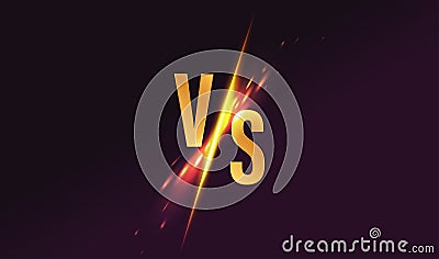 VS fight, abstract versus battle banner, boxing competition and VS with glow light effect Vector Illustration