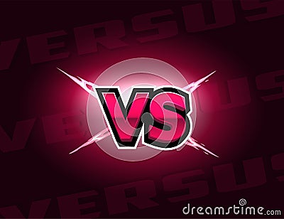 VS letters on lightning background. Versus logo. Vector illustration. Vector Illustration