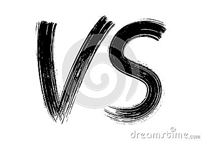 VS sign for competition, sport or game. Versus symbol isolated and written with brush. Vector Illustration