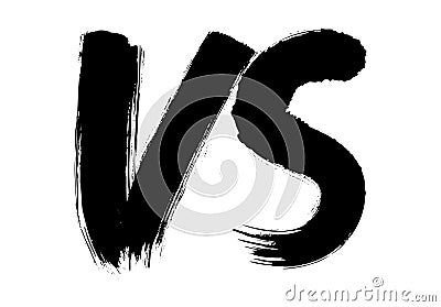 VS sign for competition, sport or game. Versus symbol isolated and written with brush. Vector Illustration