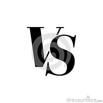 VS simple sign. Versus letter logo. Vector Illustration