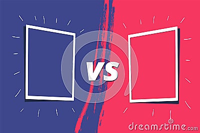 Vs template. Versus blank. Vector color design Vector Illustration