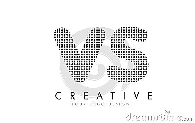 VS V S Letter Logo with Black Dots and Trails. Vector Illustration