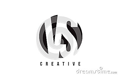 VS V S White Letter Logo Design with Circle Background. Vector Illustration