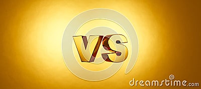 VS. Versus battle banner template on gold background. product comparison. Versus or VS battle on dark background for competition Cartoon Illustration