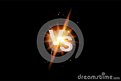 Vs versus battle sport background. Versus fight icon with fire. Vs duel icon. Vector Vector Illustration