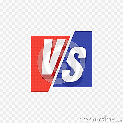 VS Versus Blue and red comic design. Vector illustration Cartoon Illustration
