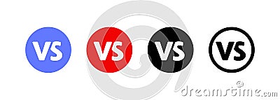 VS versus icon set. Battle game. Final fighting. Vector EPS 10. Isolated on white background Vector Illustration