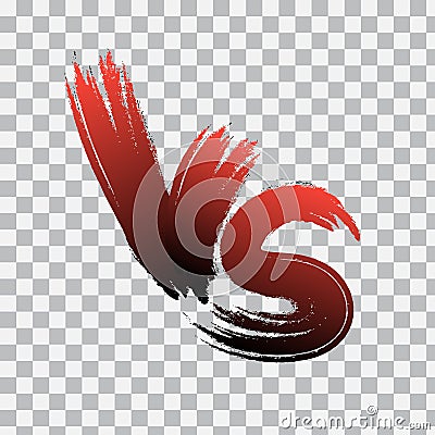 VS. Versus letter logo on transparent background. VS letters of red gradient. Vector illustration Vector Illustration