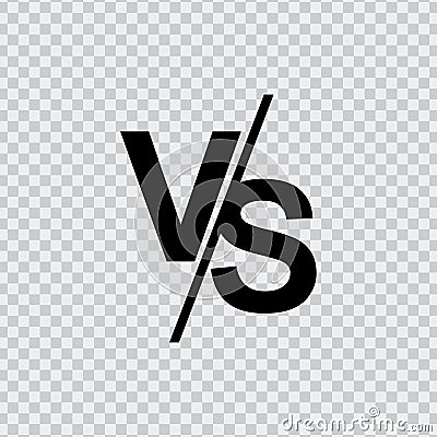 VS versus letters vector logo isolated on transparent background. VS versus symbol for confrontation or opposition Vector Illustration