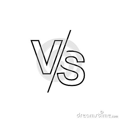 VS versus letters vector logo line icon isolated on white background. VS versus symbol for confrontation or opposition Vector Illustration