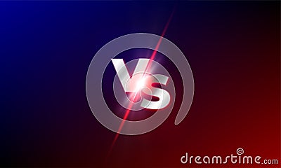 VS versus vector background. Red and blue mma fight competition VS light blast sparkle Vector Illustration