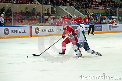 Vsevolod Sorokin (40 red) and Bulyanskaya Artem (19, white) Editorial Stock Photo