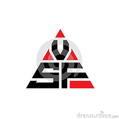 VSF triangle letter logo design with triangle shape. VSF triangle logo design monogram. VSF triangle vector logo template with red Vector Illustration