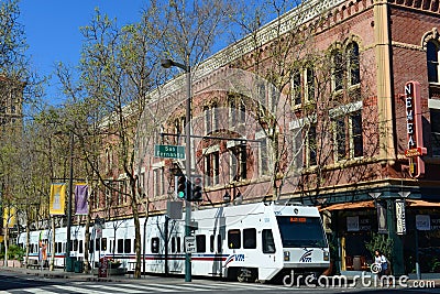 VTA Light Rail in San Jose, California, USA Editorial Stock Photo