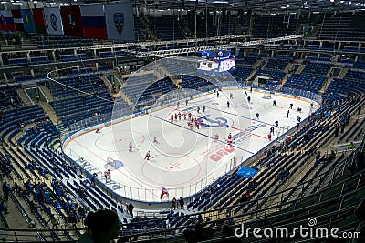 VTB Ice Palace venue of 2016 IIHF World Championship. Moscow Editorial Stock Photo