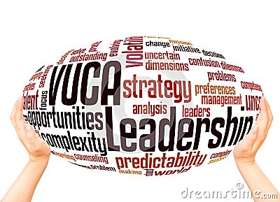 VUCA leadership word cloud sphere concept Stock Photo