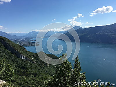 Vue from lake Bourget French Alps Stock Photo